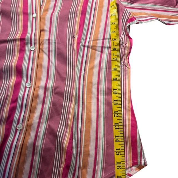 The Limited Women's Long Sleeve Button-Up Top - Pink-Orange Stripe, Large NEW - Picture 10 of 11